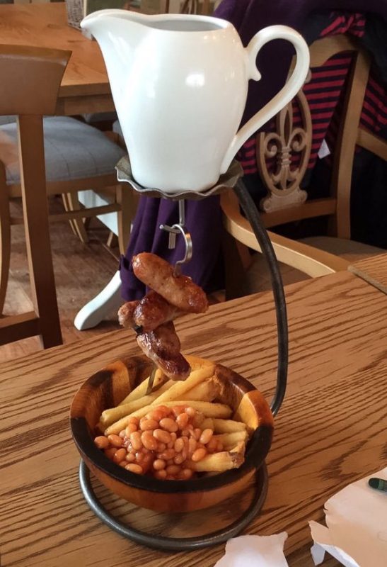 sausage and chips