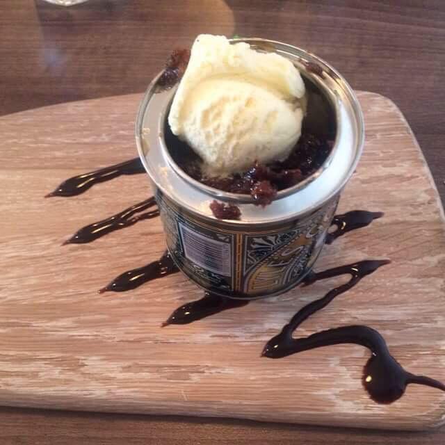 ice cream in a syrup tin